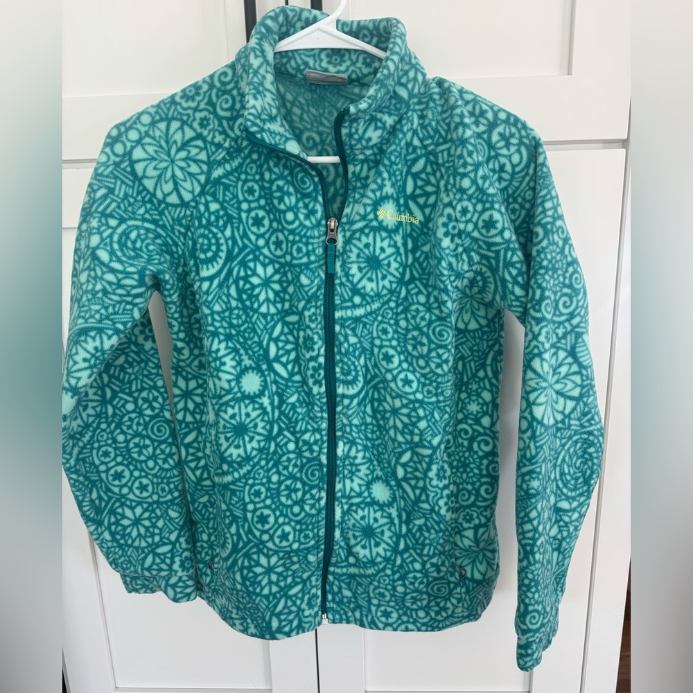 Columbia Kids Jacket 18/20 or adult XS - Teal Pattern